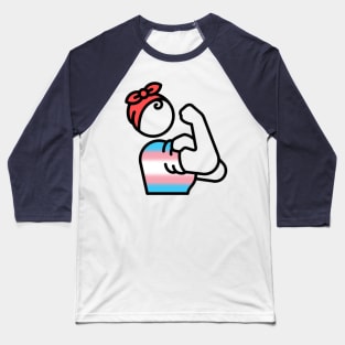 Trans Pride Rosie the Riveter Baseball T-Shirt